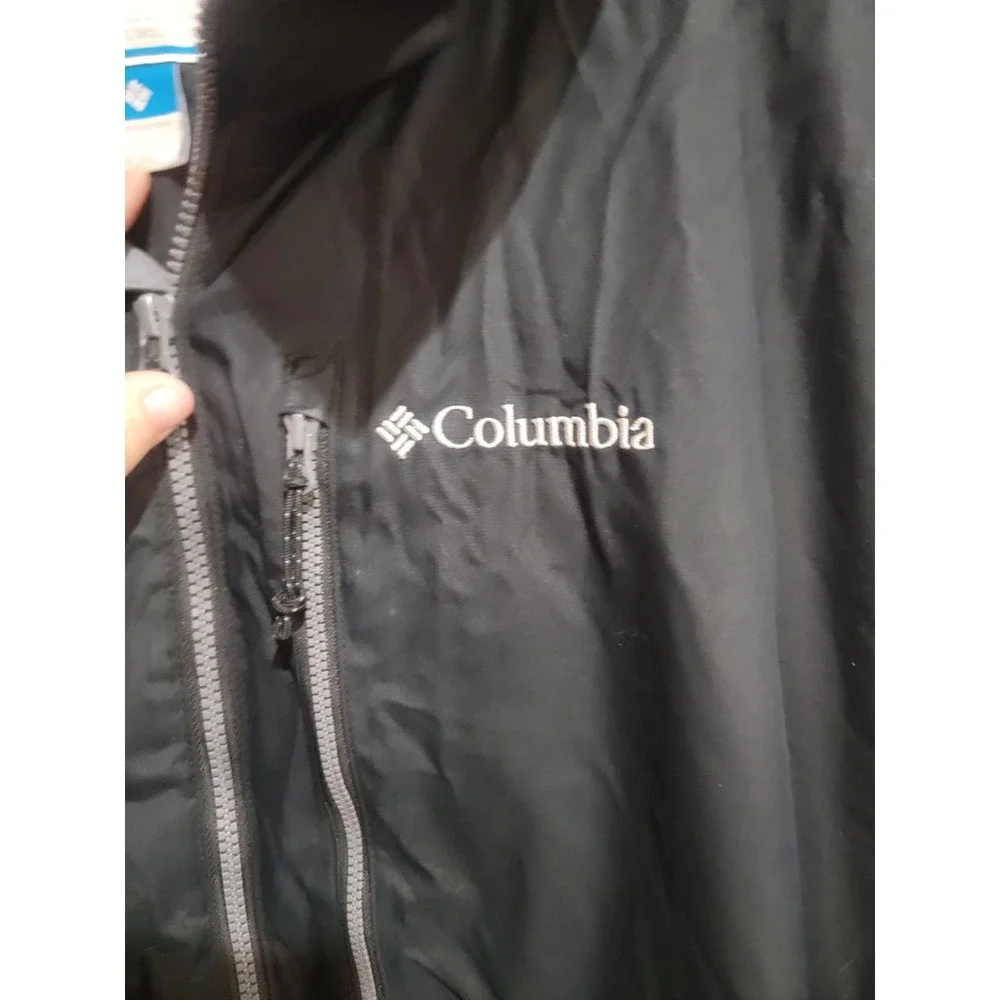 Columbia Waterproof Breathable Men's Size XXL Black Gray Fill Zip Ski Jacket VTG
